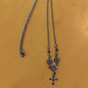 VINTAGE sterling SILVER daisy necklace